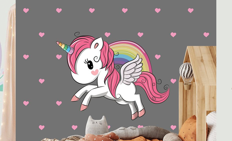 Give your childs room a creative touch with unicorn wall stickers | Huetion