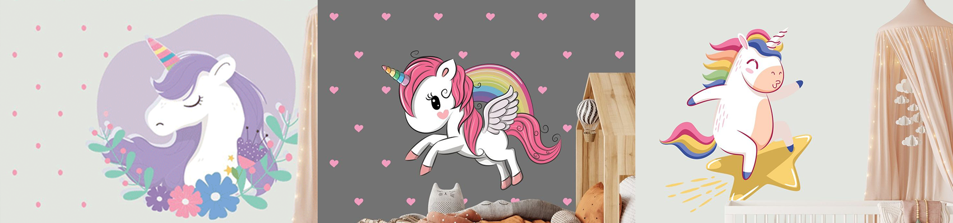 Give your childs room a creative touch with unicorn wall stickers | Huetion
