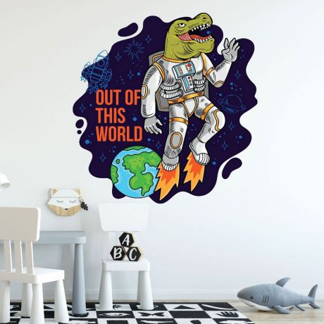 Out of this world dinosaur wall decal for kids room jurassic park | Huetion