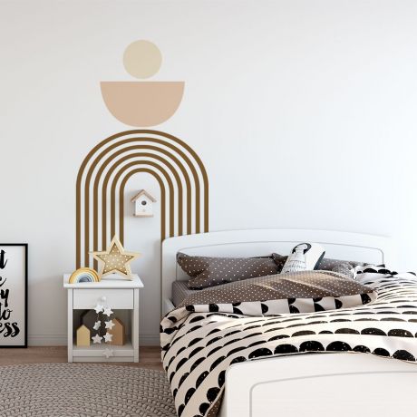 Semi Circle & arch Boho Wall Decal Abstract Wall Stickers | Huetion