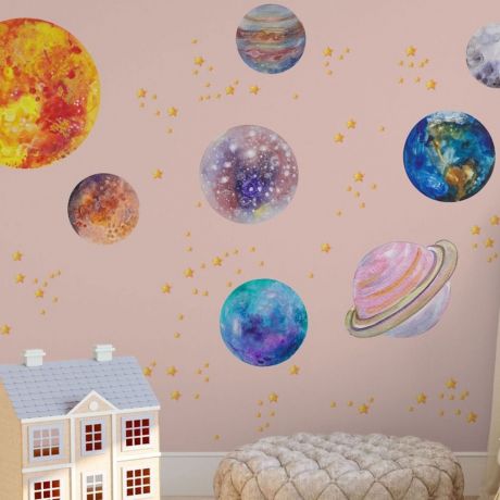 Sola wall decal kids room decor boys room wall decal space sticker | Huetion
