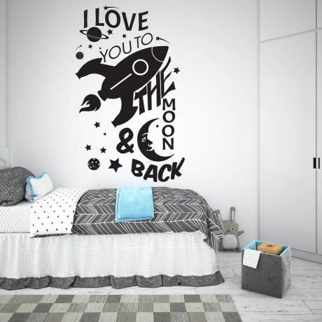 Space wall decal outer space decor for space themed room | Huetion