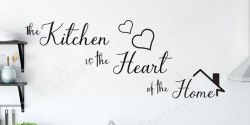 The kitchen is the heart of the home kitchen wall stickers for kitchen quote wall decal