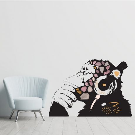 Banksy Monkey Wall Stickers Fantasy Girls Bedroom Wall Art | Huetion