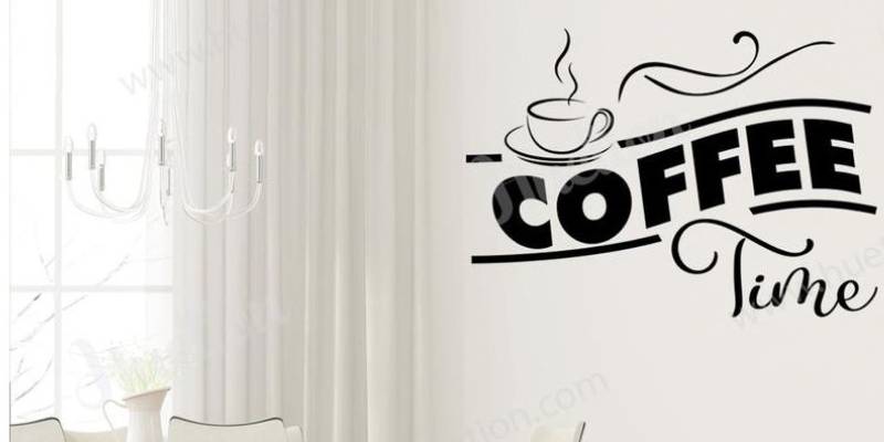 Coffee Time Kitchen Wall Art for Kitchen wall stickers | Huetion