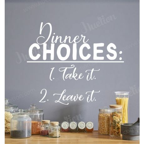 Dinner choices kitchen wall stickers for kitchen quote wall decals | Huetion