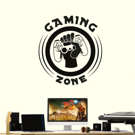 Gaming Zone Decal, large gaming decal, eat sleep decal, gaming wall decal and stickers | Huetion