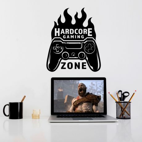 Hardcore Gaming Mode Wall Decal Sticker Gamer Room Vinyl Wall Decals | Huetion