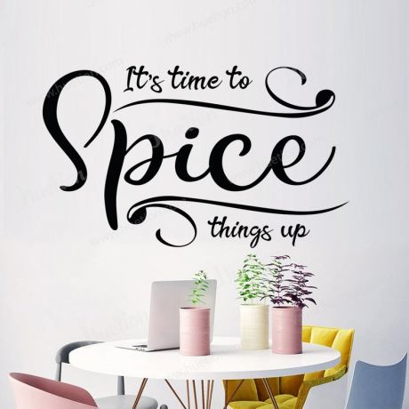 Its time to Spice things up Wall Stickers for Kitchen Quote Wall Decals | Huetion