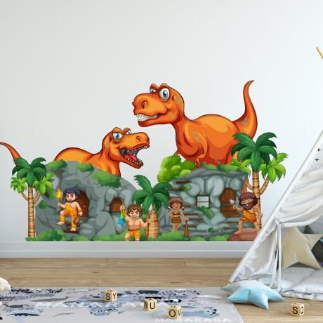 Kids room dinosaur cave wall decaldino peel stick wall sticker dinosaurs jurassic park | Huetion