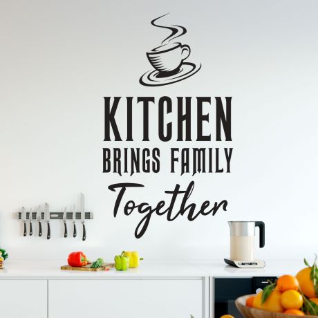 Kitchen brings family together kitchen wall sticker for home decor kitchen quote wall art | Huetion