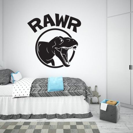 Rawr dinosaur wall stickers for dinosaur wall decals for nursery and kids room | Huetion