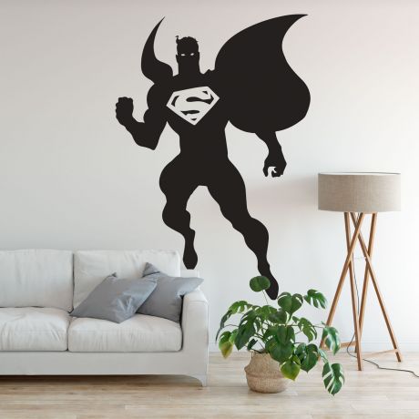superman silhouette wall decal for gaming room | Huetion