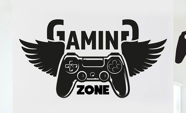 Set of three gamer wall decals with 'Gaming Zone,' 'Beast Mode,' and athlete designs, ideal for enhancing gaming spaces.