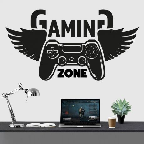 gaming zone wall decal sticker gamer room vinyl wall decals | Huetion