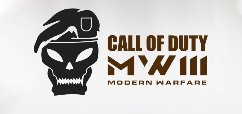 Black and white Call of Duty MW3 skull logo design, perfect for gaming wall stickers, featuring a bold military theme.