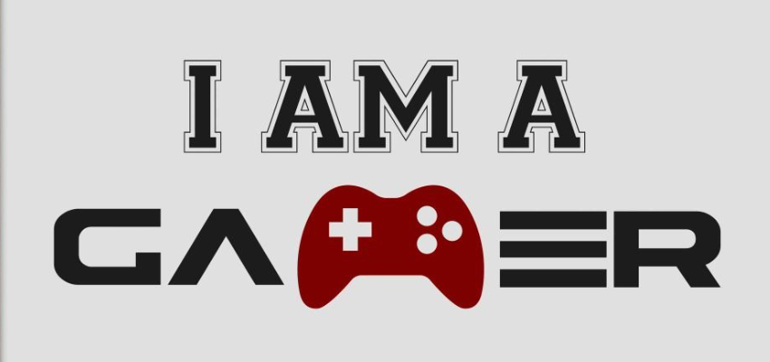 I Am a Gamer" text with a red game controller design, ideal for gaming wall stickers to enhance any gaming space.