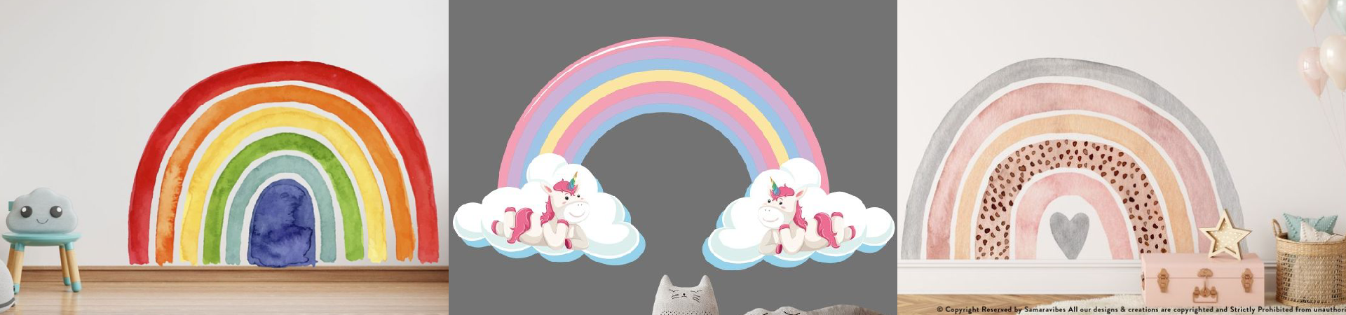 Rainbow Wall Stickers For Kids Room