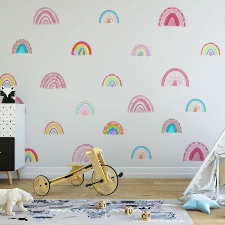 kid room rainbow wall decals